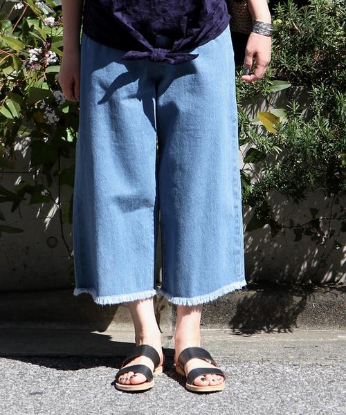 coen（コーエン）の「デニムガウチョパンツ（デニムパンツ・レディース・ホワイト/ライトブルー/ネイビー・SMALL/MEDIUM/LARGE）」の6枚目の写真