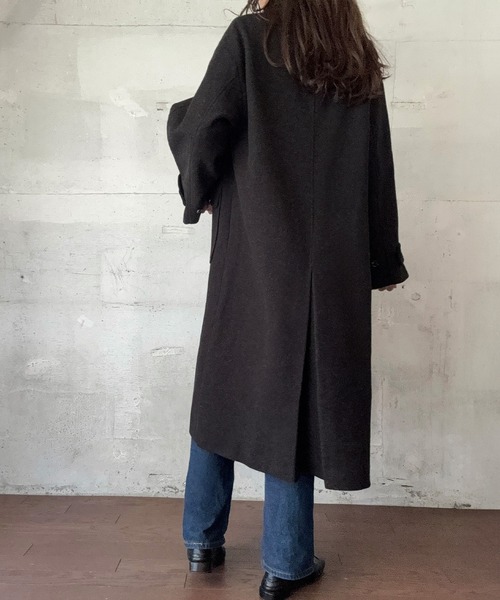 セール】ウールライクステンカラーロングコート（ステンカラーコート