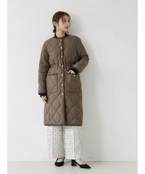 【新品タグ付き】stylemixer taionコラボダウン コート アイボリー セール】TAIONコラボノーカラーロングダウンコート（ダウン