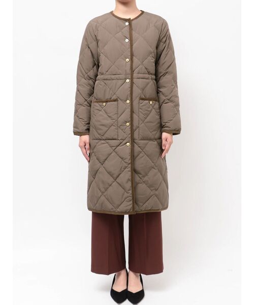 セール】TAIONコラボノーカラーロングダウンコート（ダウンジャケット