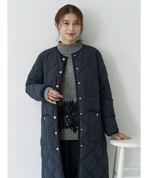 セール】TAIONコラボノーカラーロングダウンコート（ダウンジャケット