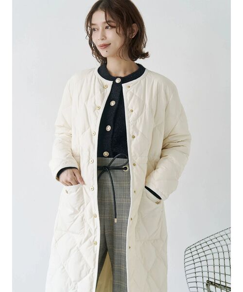 セール】TAIONコラボノーカラーロングダウンコート（ダウンジャケット