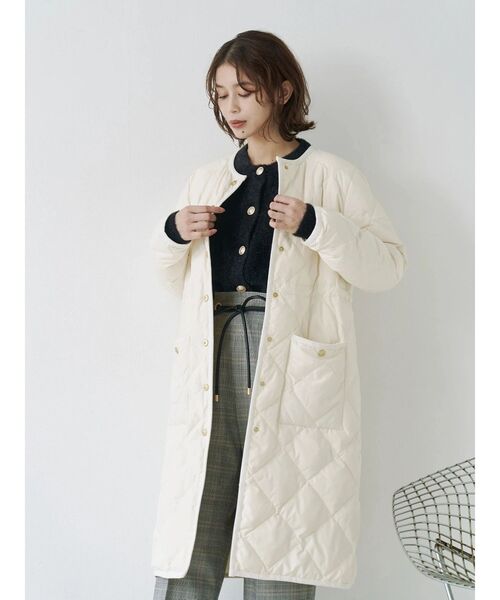 セール】TAIONコラボノーカラーロングダウンコート（ダウンジャケット