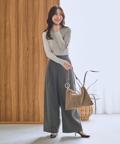 La boutique BonBon（ラブティックボンボン）の「【オウレンティ】スエードダブルハンドルバッグ（トートバッグ・レディース・グレー系その他・FREE）」の5枚目の写真