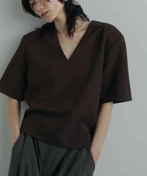 セール】anuke owershoulder Vneck Tops 62520409（Tシャツ/カットソー