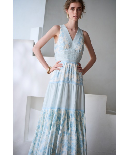 Rosetta Floral Dress ストライプ＆フラワープリントドレス