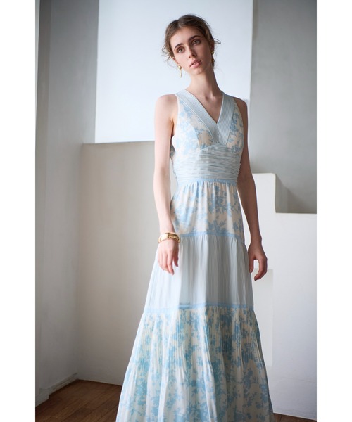 Rosetta Floral Dress ストライプ＆フラワープリントドレス