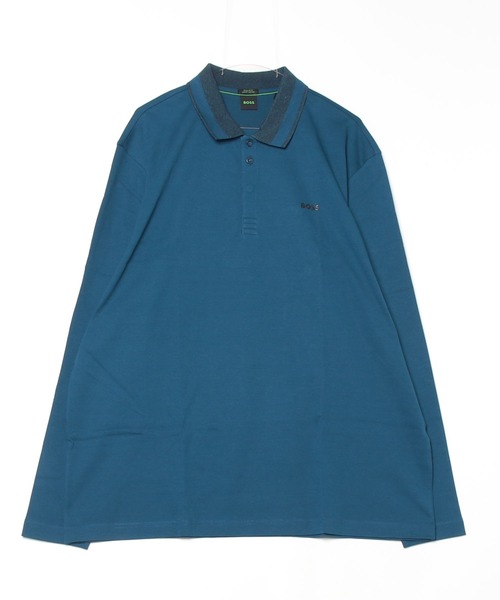 BOSS(ボス)の「インターロックコットン ポロシャツ コントラストロゴ(ポロシャツ・メンズ・ブルー/ダークブルー・M/L/XL/XXL/XXXL/S)」の2枚目の写真