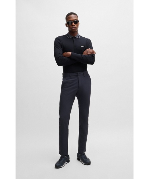 BOSS(ボス)の「インターロックコットン ポロシャツ コントラストロゴ(ポロシャツ・メンズ・ブルー/ダークブルー・M/L/XL/XXL/XXXL/S)」の5枚目の写真