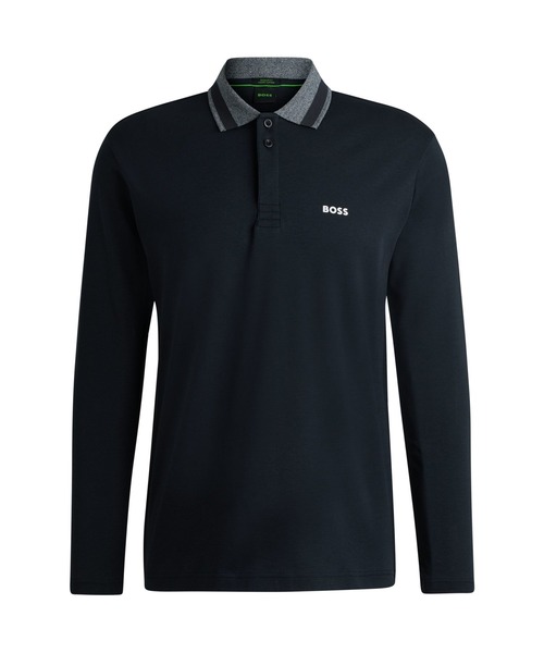 BOSS(ボス)の「インターロックコットン ポロシャツ コントラストロゴ(ポロシャツ・メンズ・ブルー/ダークブルー・M/L/XL/XXL/XXXL/S)」の6枚目の写真