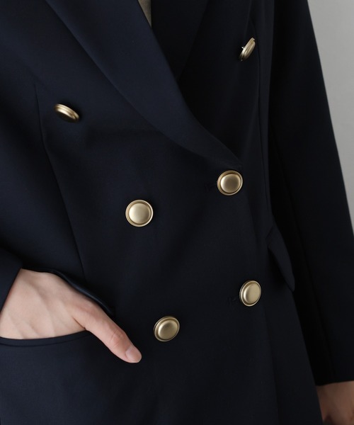 BLUEEAST（ブルーイースト）の「バックスリットテーラードジャケット（テーラードジャケット・レディース・チャコールグレー/ネイビー・LARGE/MEDIUM）」の19枚目の写真