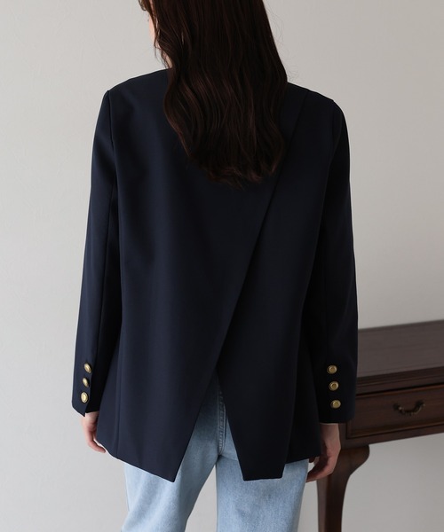 BLUEEAST（ブルーイースト）の「バックスリットテーラードジャケット（テーラードジャケット・レディース・チャコールグレー/ネイビー・LARGE/MEDIUM）」の22枚目の写真