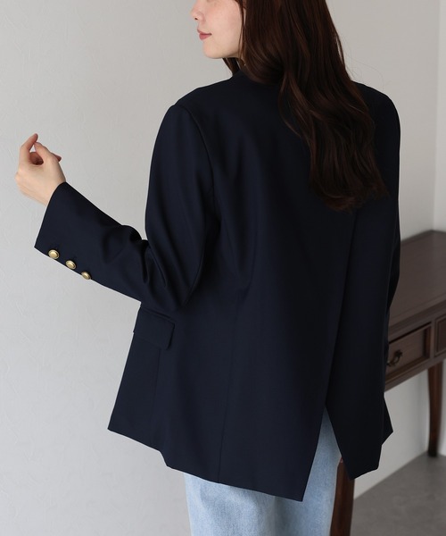 BLUEEAST（ブルーイースト）の「バックスリットテーラードジャケット（テーラードジャケット・レディース・チャコールグレー/ネイビー・LARGE/MEDIUM）」の21枚目の写真