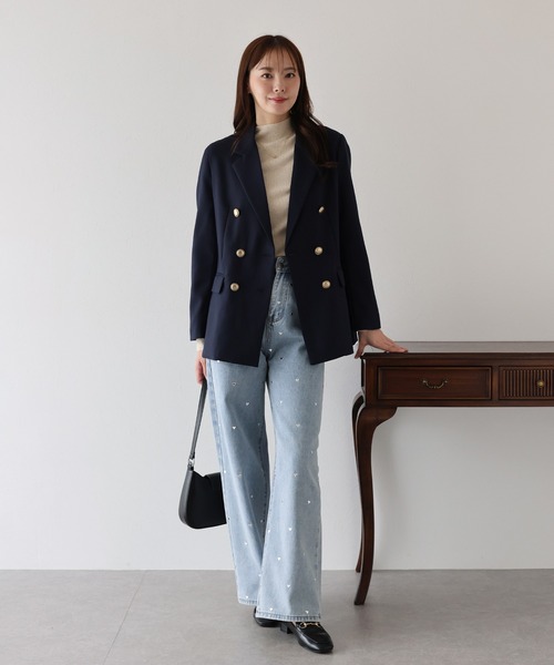 BLUEEAST（ブルーイースト）の「バックスリットテーラードジャケット（テーラードジャケット・レディース・チャコールグレー/ネイビー・LARGE/MEDIUM）」の18枚目の写真