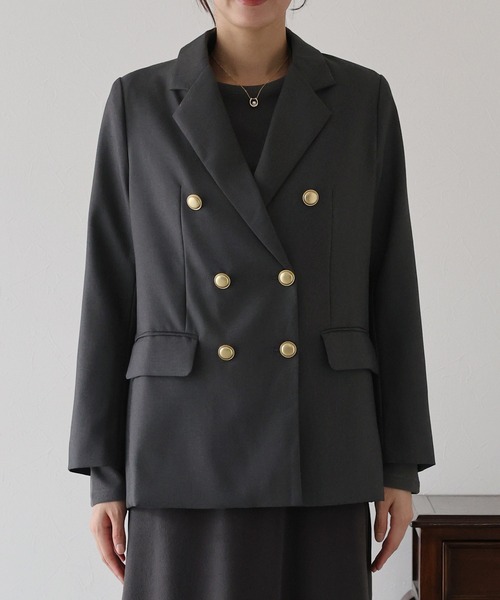BLUEEAST（ブルーイースト）の「バックスリットテーラードジャケット（テーラードジャケット・レディース・チャコールグレー/ネイビー・LARGE/MEDIUM）」の16枚目の写真