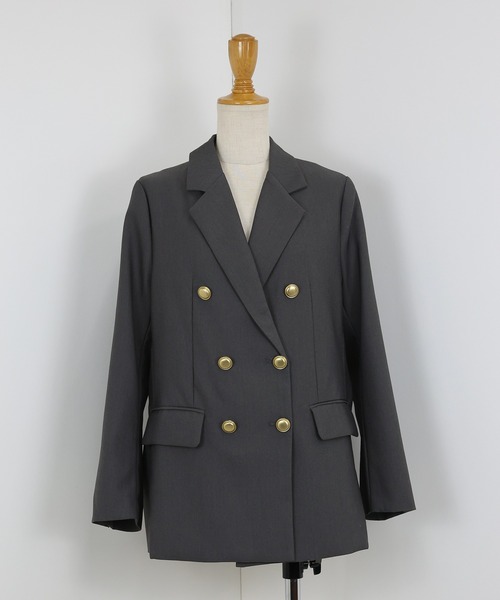 BLUEEAST（ブルーイースト）の「バックスリットテーラードジャケット（テーラードジャケット・レディース・チャコールグレー/ネイビー・LARGE/MEDIUM）」の13枚目の写真