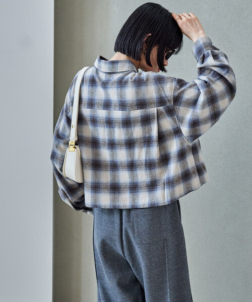 FREAK'S STORE(フリークスストア)の「オンブレ チェックシャツ/ショート丈チェックシャツ/ネルシャツ(シャツ/ブラウス・レディース・ブルー/ブラック/ブラウン・SMALL/MEDIUM)」の14枚目の写真