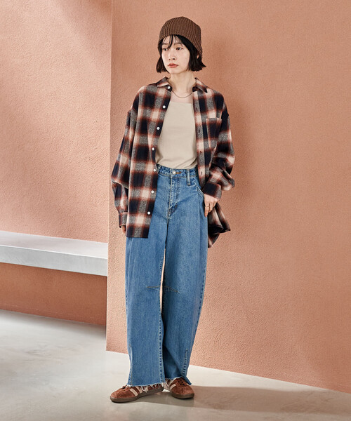 FREAK'S STORE(フリークスストア)の「オンブレ チェックシャツ/ショート丈チェックシャツ/ネルシャツ(シャツ/ブラウス・レディース・ブルー/ブラック/ブラウン・SMALL/MEDIUM)」の22枚目の写真