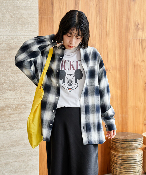 セール】オンブレ チェックシャツ/ショート丈チェックシャツ