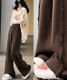 L LABEL（エルラベル）の「フリンジラインニットパンツ（その他パンツ）」