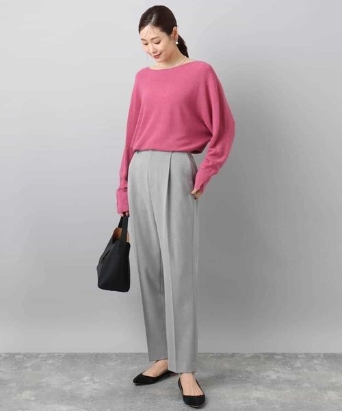 MK MICHEL KLEIN（エムケーミッシェルクラン）の「ラメ入りドルマンスリーブ畦編みニット/洗える（ニット/セーター・レディース・ライトブルー/グレー/ライトグレー/ピンク/ライトイエロー/グレー系その他/ピンクベージュ/ミント・38）」の12枚目の写真