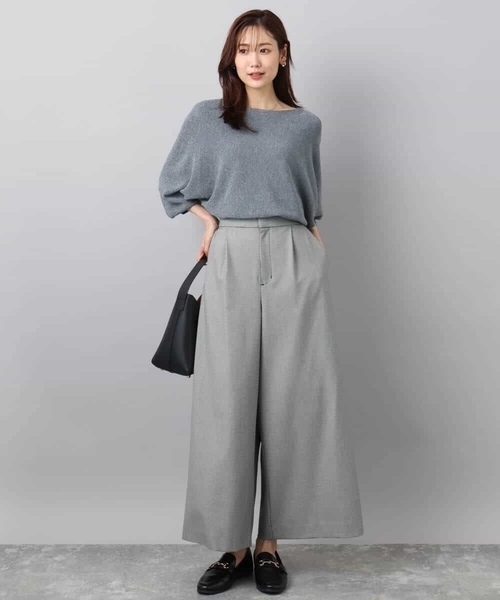 MK MICHEL KLEIN（エムケーミッシェルクラン）の「ラメ入りドルマンスリーブ畦編みニット/洗える（ニット/セーター・レディース・ライトブルー/グレー/ライトグレー/ピンク/ライトイエロー/グレー系その他/ピンクベージュ/ミント・38）」の19枚目の写真