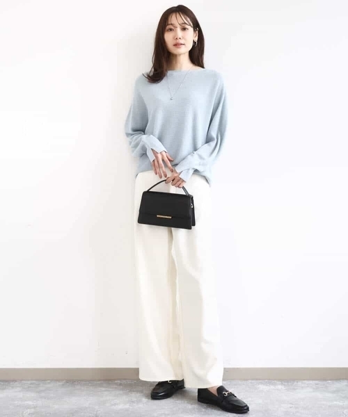 ラメ入りドルマンスリーブ畦編みニット/洗える（ニット/セーター）｜MK