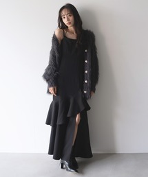 INGNI SOELA(イングソエラ)の【INGNI SOELA】バックレースアップアシメスリットキャミワンピース(ワンピース)