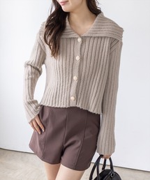 CLEAR BASIC | セーラーカラービジューボタンニット[オフィスカジュアル 着回し抜群 大人]≪AW新作≫(ニット/セーター)