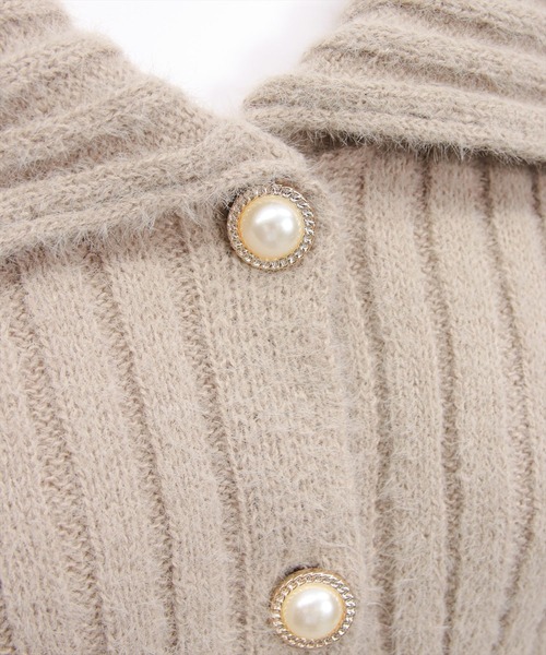 CLEAR BASIC（クリアベーシック）の「セーラーカラービジューボタンニット[オフィスカジュアル 着回し抜群 大人]（ニット/セーター・レディース・グレイッシュベージュ/アイボリー/ミント/ブラウン・F）」の16枚目の写真