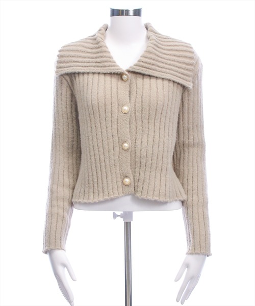 CLEAR BASIC（クリアベーシック）の「セーラーカラービジューボタンニット[オフィスカジュアル 着回し抜群 大人]（ニット/セーター・レディース・グレイッシュベージュ/アイボリー/ミント/ブラウン・F）」の14枚目の写真