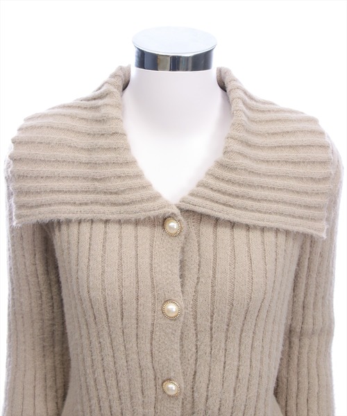 CLEAR BASIC（クリアベーシック）の「セーラーカラービジューボタンニット[オフィスカジュアル 着回し抜群 大人]（ニット/セーター・レディース・グレイッシュベージュ/アイボリー/ミント/ブラウン・F）」の15枚目の写真
