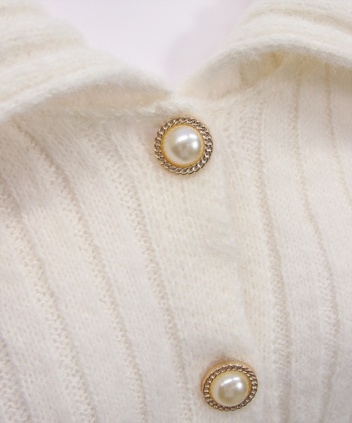 CLEAR BASIC（クリアベーシック）の「セーラーカラービジューボタンニット[オフィスカジュアル 着回し抜群 大人]（ニット/セーター・レディース・グレイッシュベージュ/アイボリー/ミント/ブラウン・F）」の17枚目の写真