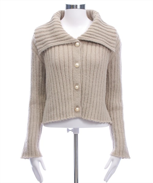 CLEAR BASIC（クリアベーシック）の「セーラーカラービジューボタンニット[オフィスカジュアル 着回し抜群 大人]（ニット/セーター・レディース・グレイッシュベージュ/アイボリー/ミント/ブラウン・F）」の21枚目の写真