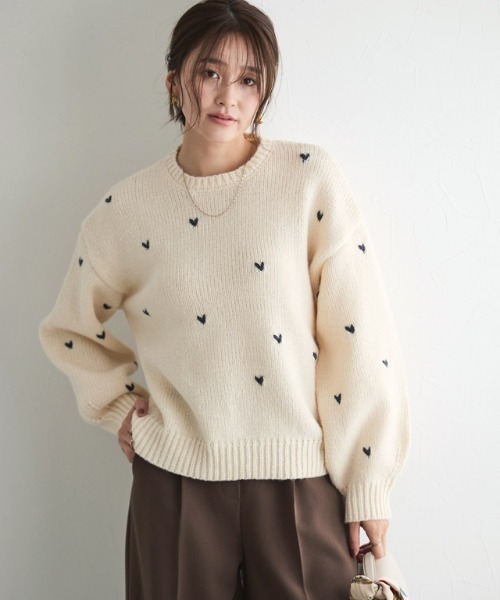 doublet ピエロニット セール】ハート刺繍ニット（ニット/セーター）｜Pierrot（ピエロ）の