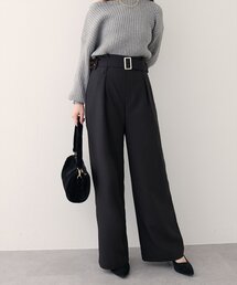 natural couture | バックルベルト付きタックパンツ(その他パンツ)