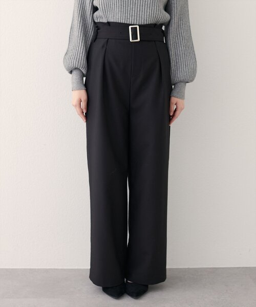 natural couture（ナチュラルクチュール）の「バックルベルト付きタックパンツ（その他パンツ・レディース・ボルドー/ブラウン/ブラック・MEDIUM/SMALL）」の11枚目の写真