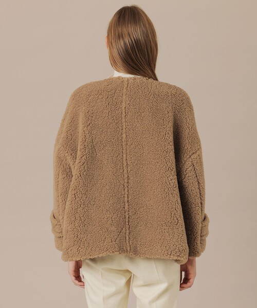 MACKINTOSH LONDON（マッキントッシュ ロンドン）の「【婦人画報11月号掲載】【ROSLEY/ロズリー】ウールブレンドボアコート（ノーカラーコート・レディース・ベージュ・38）」の5枚目の写真