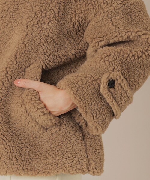 MACKINTOSH LONDON（マッキントッシュ ロンドン）の「【婦人画報11月号掲載】【ROSLEY/ロズリー】ウールブレンドボアコート（ノーカラーコート・レディース・ベージュ・38）」の6枚目の写真