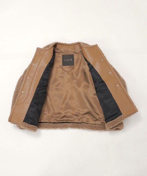 MACKINTOSH LONDON（マッキントッシュ ロンドン）の「【婦人画報11月号掲載】【ROSLEY/ロズリー】ウールブレンドボアコート（ノーカラーコート・レディース・ベージュ・38）」の9枚目の写真