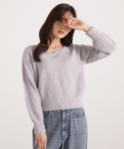 PROPORTION BODY DRESSING（プロポーションボディドレッシング）の「ミニシャギーハートネックニット / 1215270129（ニット/セーター・レディース・ベージュ/グレー/ピンク/ホワイト系その他・FREE）」の7枚目の写真