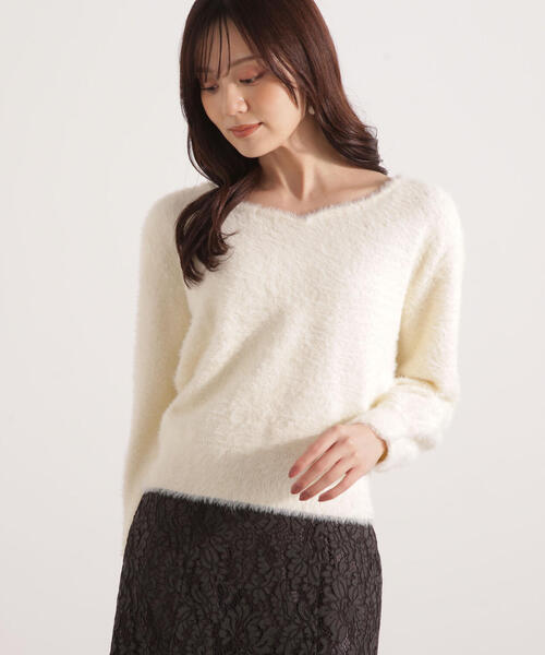 PROPORTION BODY DRESSING（プロポーションボディドレッシング）の「ミニシャギーハートネックニット / 1215270129（ニット/セーター・レディース・ベージュ/グレー/ピンク/ホワイト系その他・FREE）」の13枚目の写真