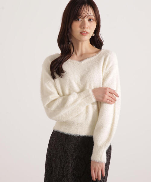 PROPORTION BODY DRESSING（プロポーションボディドレッシング）の「ミニシャギーハートネックニット / 1215270129（ニット/セーター・レディース・ベージュ/グレー/ピンク/ホワイト系その他・FREE）」の14枚目の写真