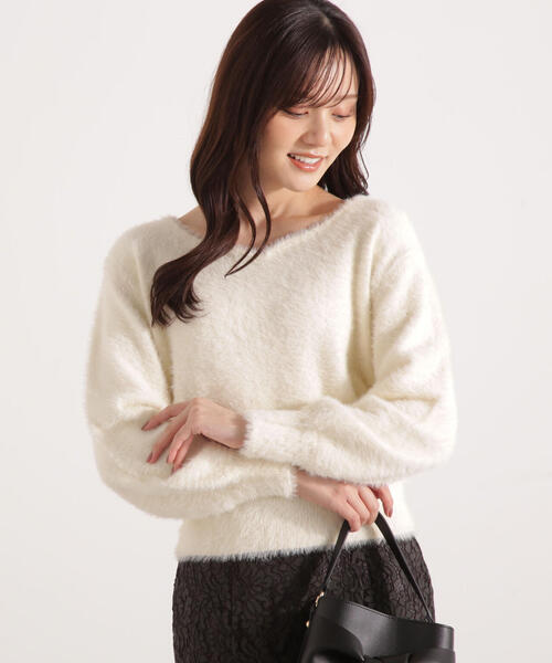 PROPORTION BODY DRESSING（プロポーションボディドレッシング）の「ミニシャギーハートネックニット / 1215270129（ニット/セーター・レディース・ベージュ/グレー/ピンク/ホワイト系その他・FREE）」の16枚目の写真