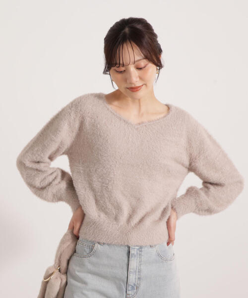 PROPORTION BODY DRESSING（プロポーションボディドレッシング）の「ミニシャギーハートネックニット / 1215270129（ニット/セーター・レディース・ベージュ/グレー/ピンク/ホワイト系その他・FREE）」の20枚目の写真