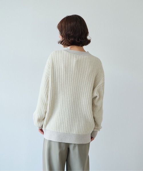 セール】ウールコットン針抜きプルオーバー（ニット/セーター）｜yuni