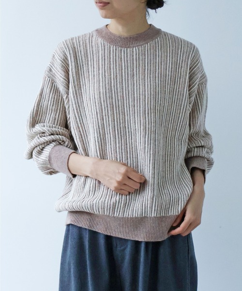 セール】ウールコットン針抜きプルオーバー（ニット/セーター）｜yuni