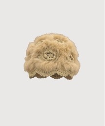 LA POMME petit（ラポミ・プチ）の「Fluffy Knitting Flower Hat（ニットキャップ/ビーニー）」