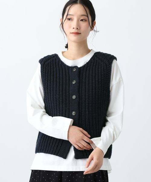 セール】《natural by clip》2ゲージウールミックスダブルフロント