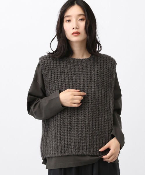 natural by clip》2ゲージウールミックスダブルフロントベスト（その他